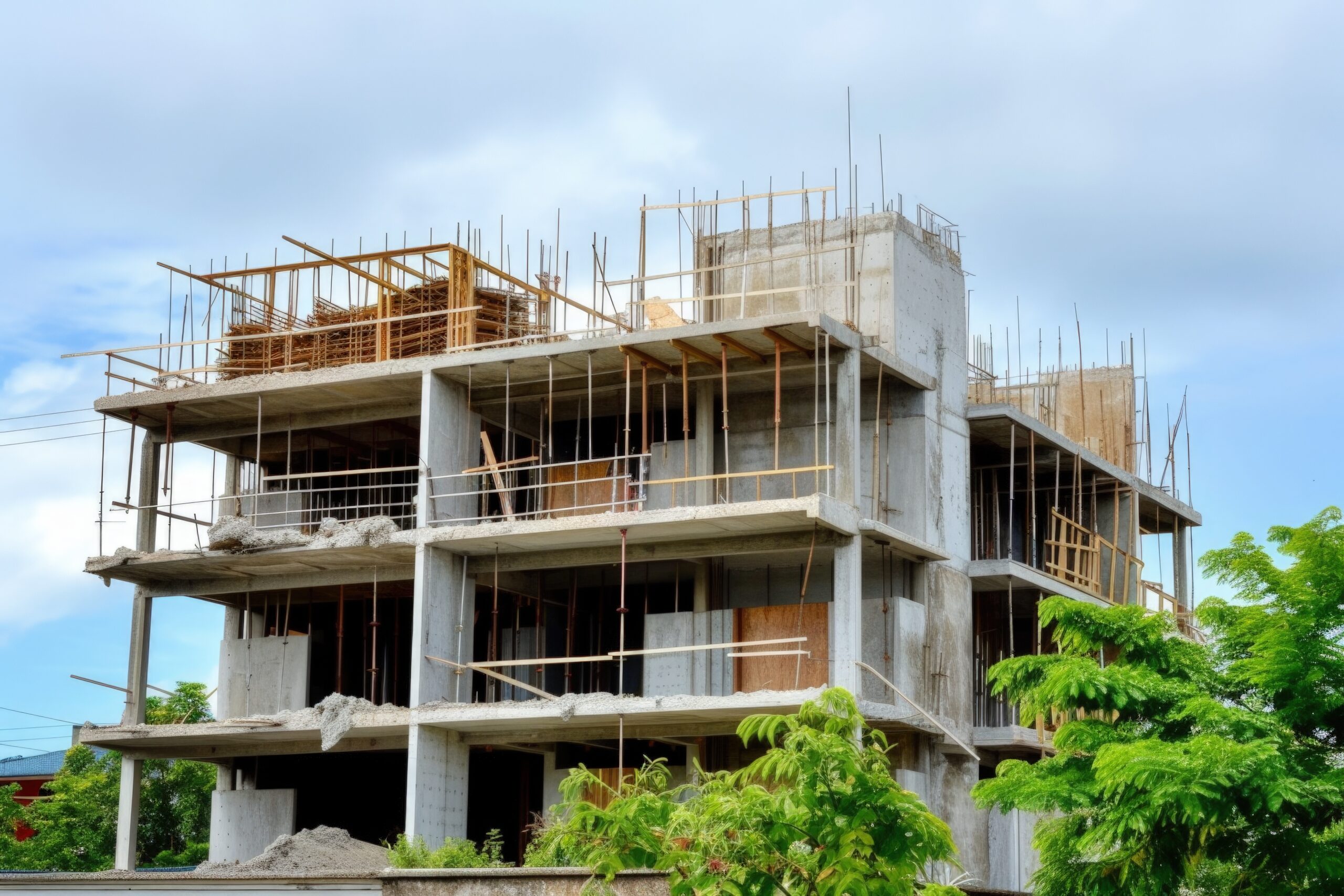 view modern construction site
