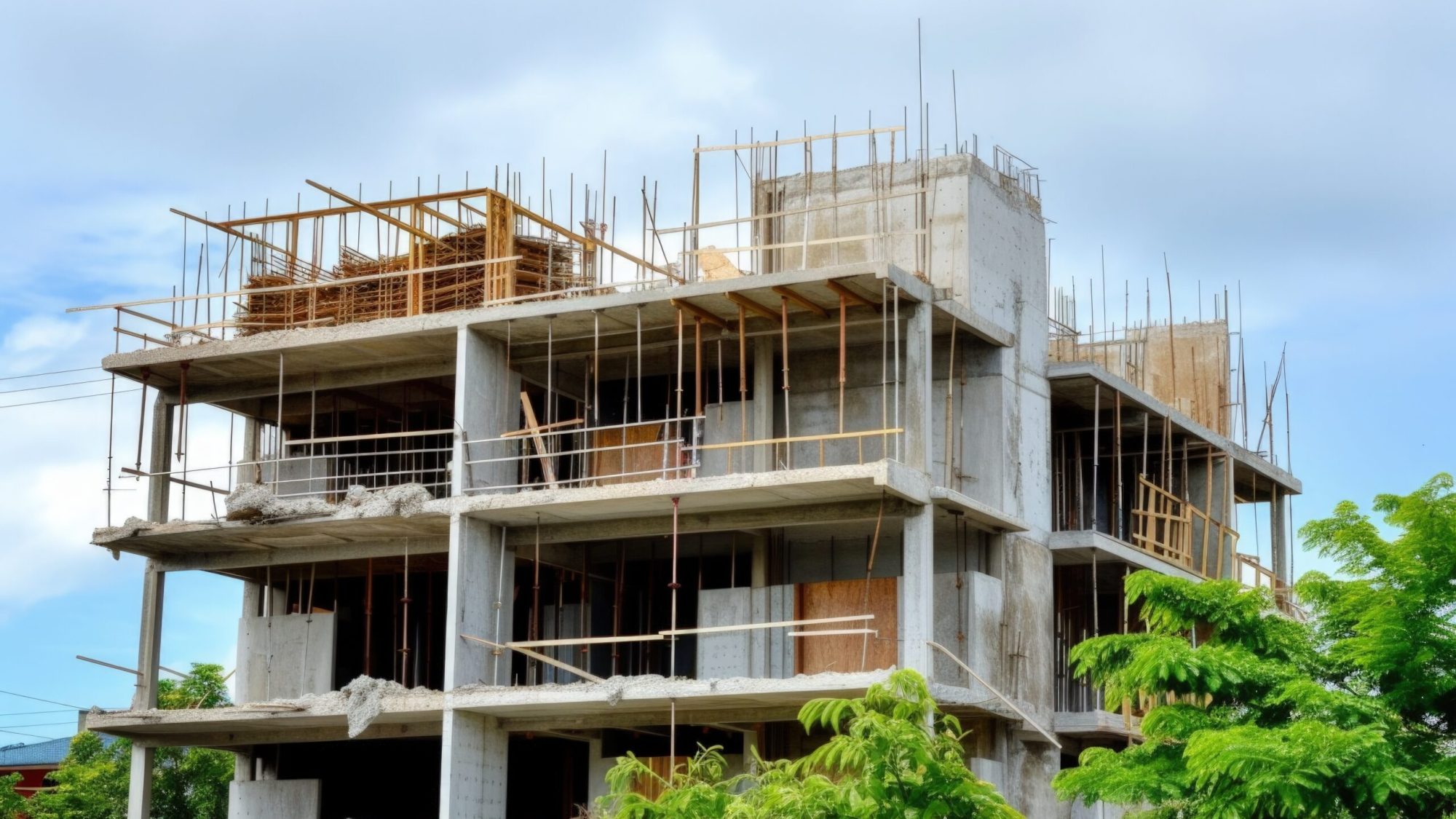 view modern construction site
